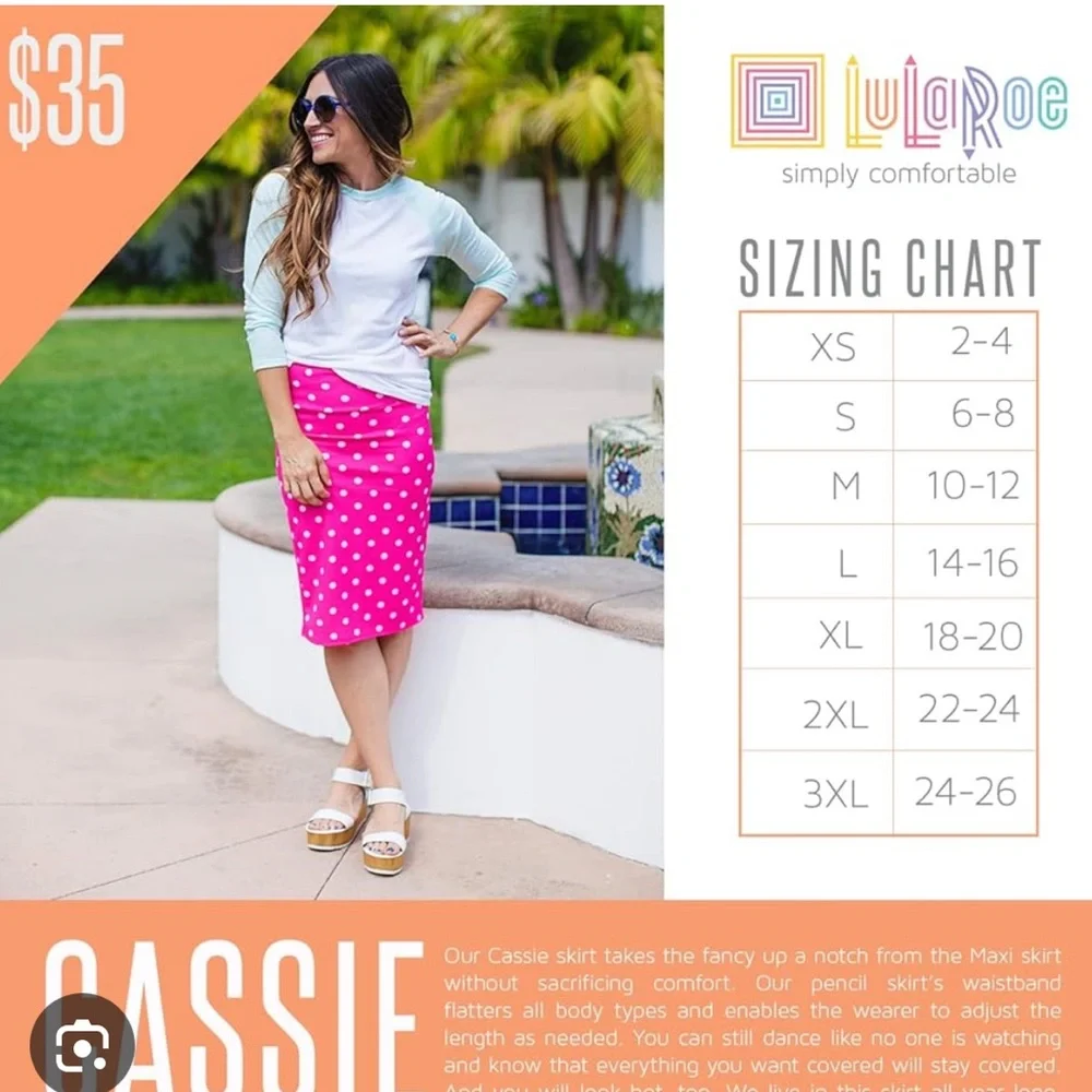 LuLaRoe Cassie Geometric Pencil Skirt, Women’s Size Medium - Picture 5 of 5